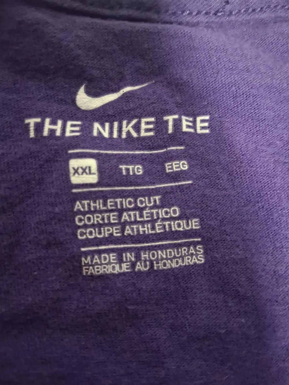 Nike Purple Short-Sleeve Tee with Pink Striped Logo Size XXL